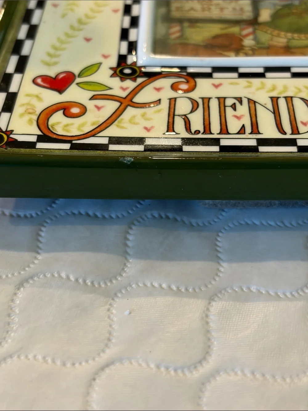 1994 Mary Engelbreit Ceramic Picture Frame – “That’s What Friends Are For